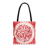 Red Christmas Tote Bag, Reusable Canvas Tote Bags, Available in Different Size - Infinite Pack